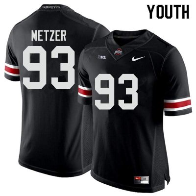 Youth Ohio State Buckeyes #93 Jake Metzer Black Nike NCAA College Football Jersey Spring ULC3444TK